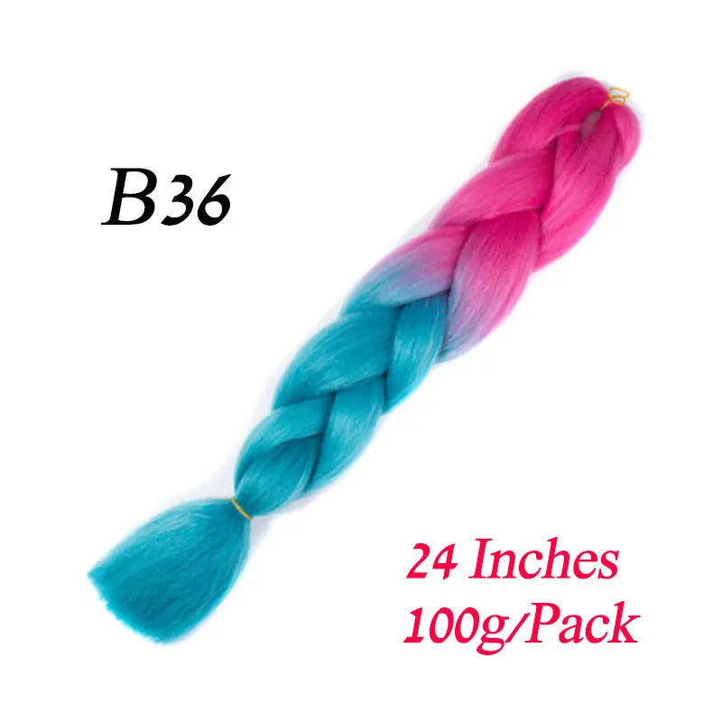 Synthetic Jumbo Braiding Hair Extension 24 " Heat