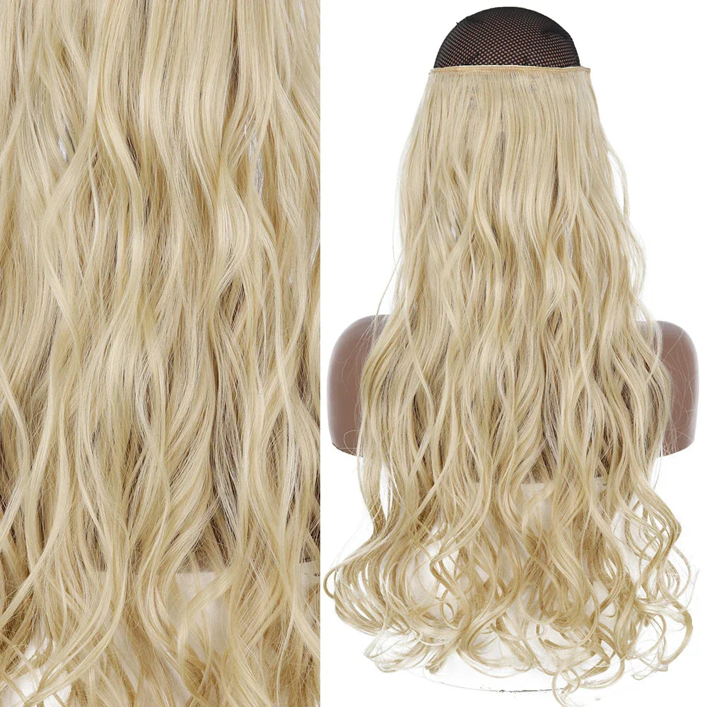 MERISIHAIR Synthetic No Clip Invisible Wire Hair Extensions