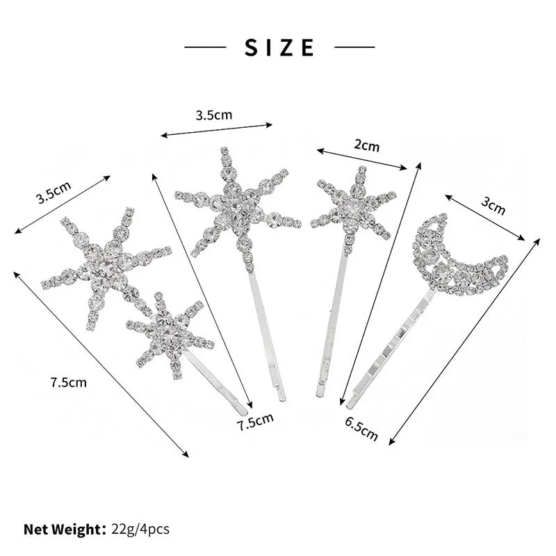 Star Moon Hairpins Clips Wedding Hair Accessories For