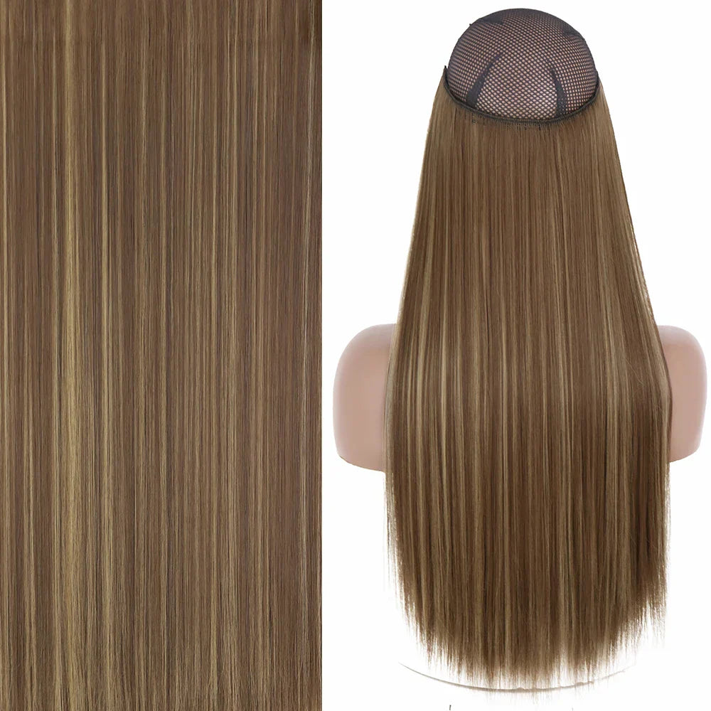 MERISIHAIR Synthetic No Clip Invisible Wire Hair Extensions