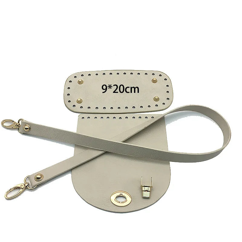 8colors 4PcsSet Artificial Leather Shoulder Bag Bottom Strap