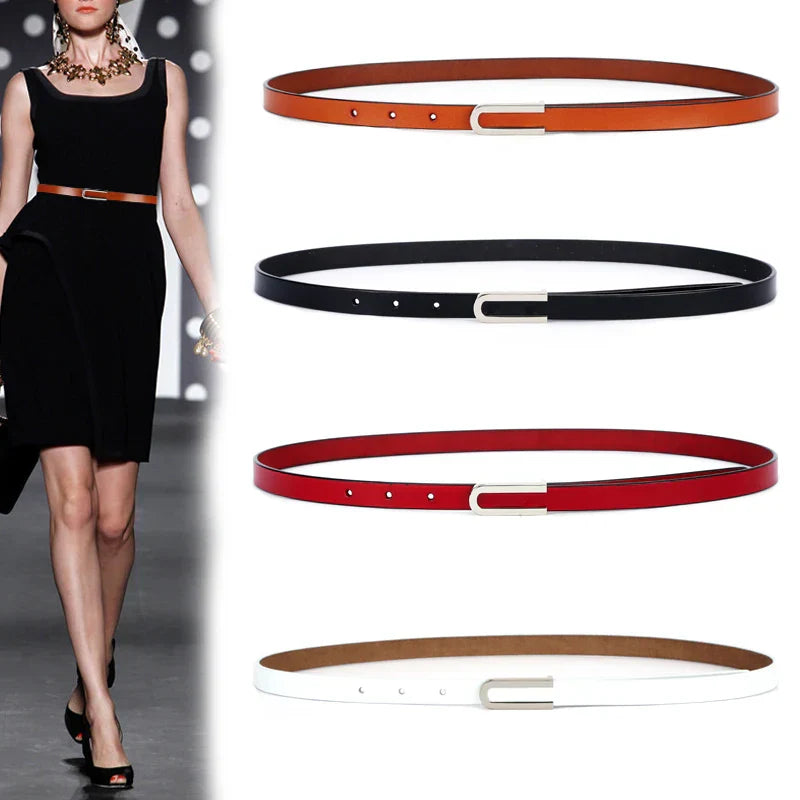 New Fashion Women's Genuine Leather Belts Design Thin