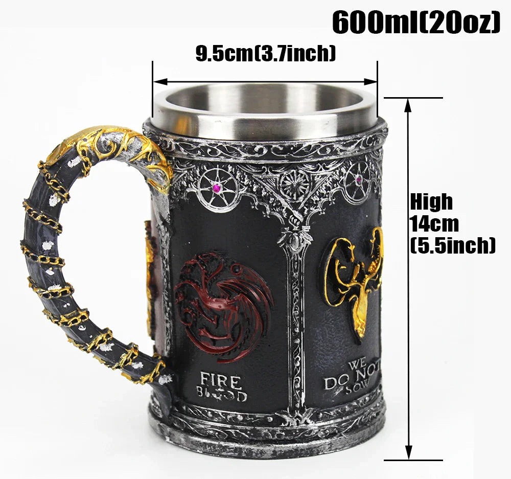 GOT Mug Goblet Stainless Steel Resin 3D Beer
