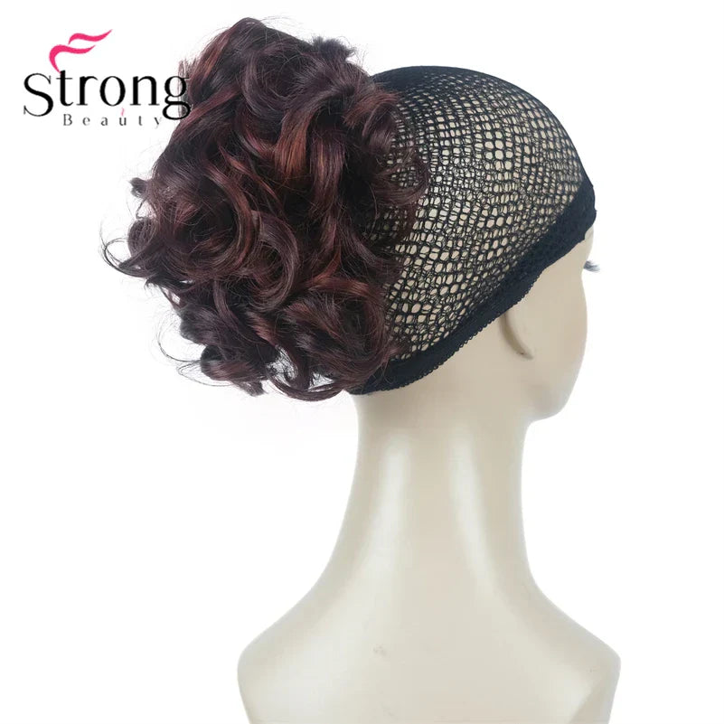 StrongBeauty Silver Short Natural Wave Ponytail Hair Extension