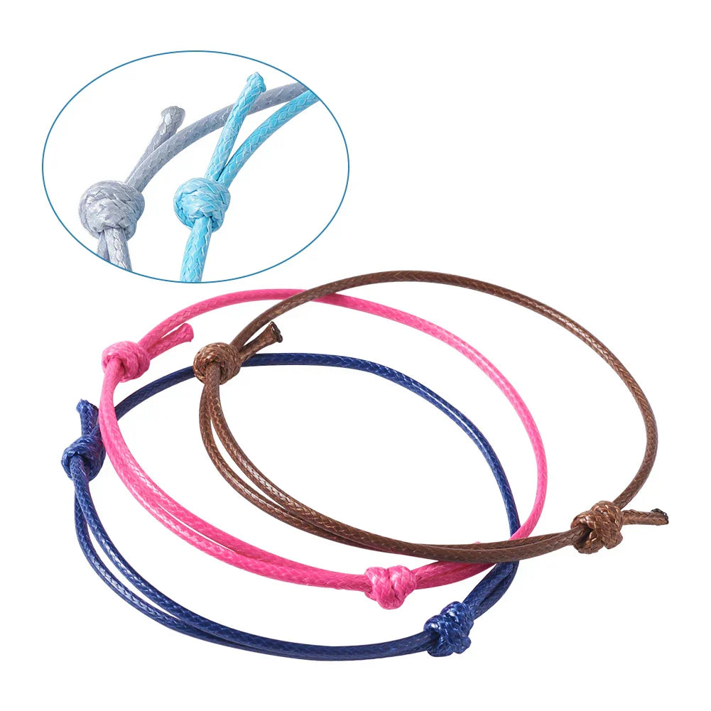 50pcs/lot Unisex Woven Korean Waxed Polyester Cord Bracelet