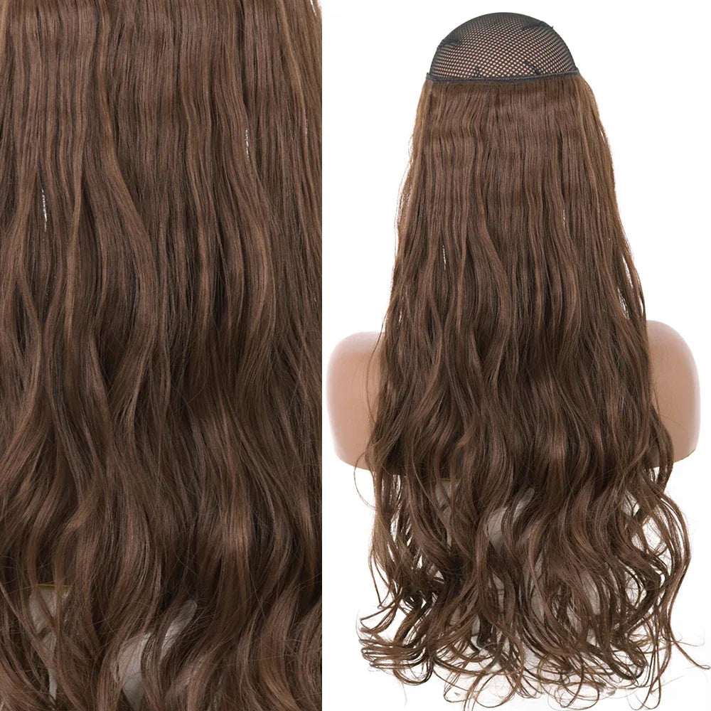 MERISIHAIR Synthetic No Clip Invisible Wire Hair Extensions