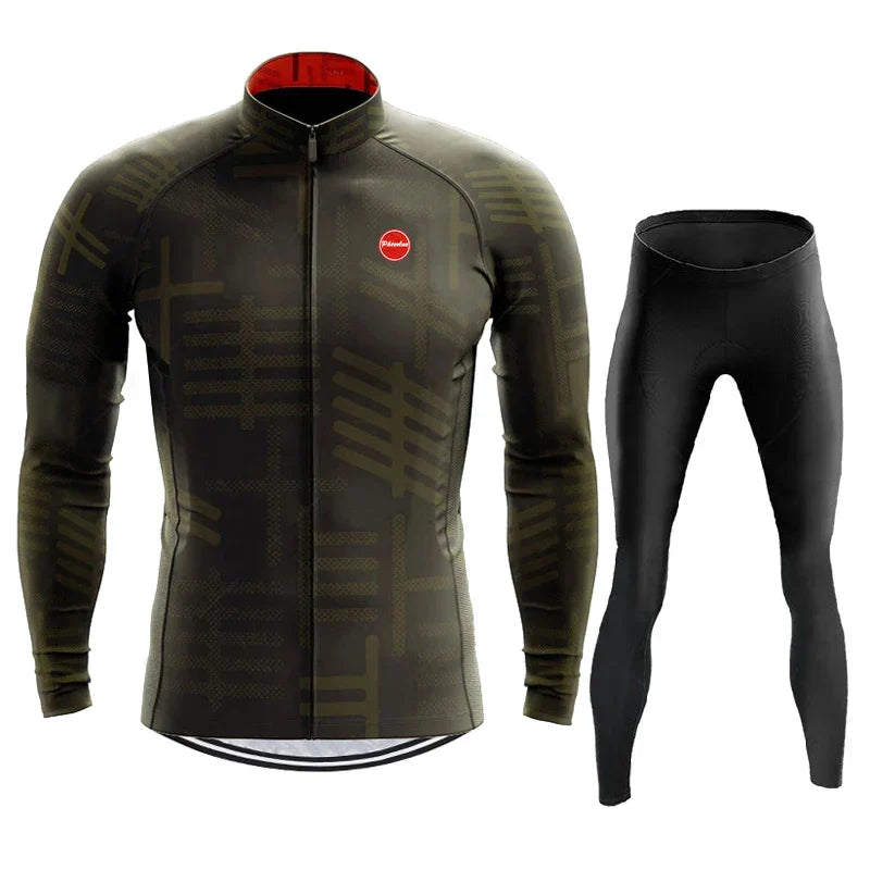 Phtxolue Breathable Long Sleeve Cycling Set Mountain Bike