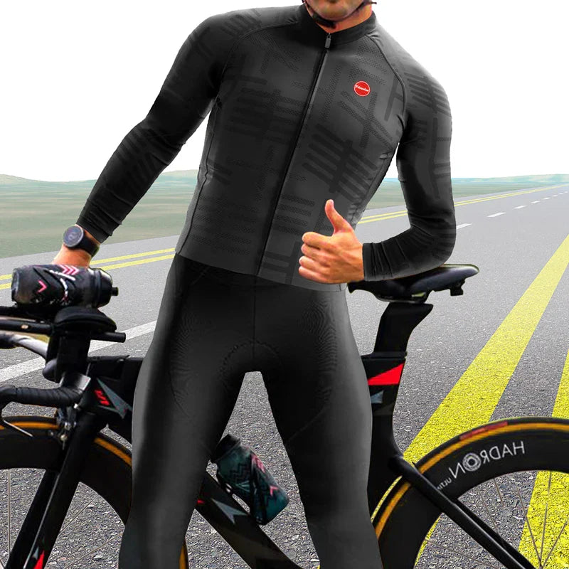 Phtxolue Breathable Long Sleeve Cycling Set Mountain Bike