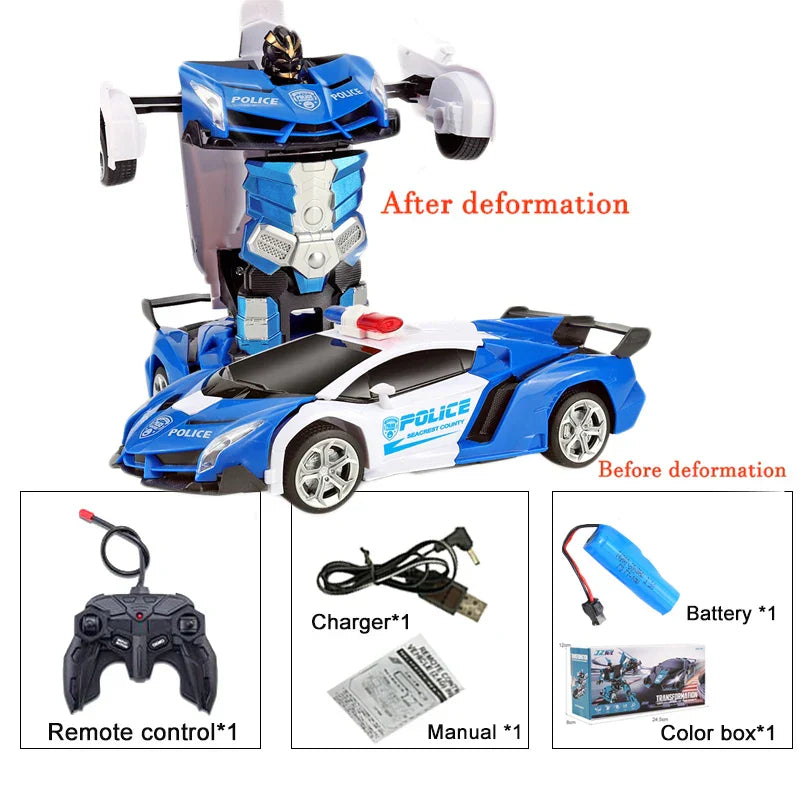 2IN1 Electric RC Car Transformation Robots One-key Deformation