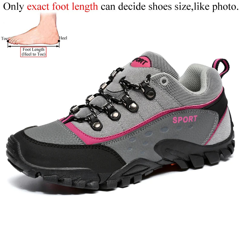 Autumn Spring Women Outdoor Leather Trekking Hiking Shoes