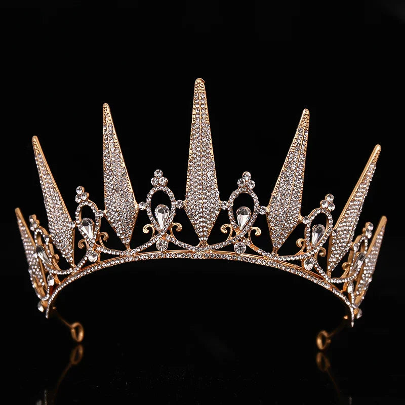 Wedding Crown Gold Silver Color Rhinestone Crystal Diadem