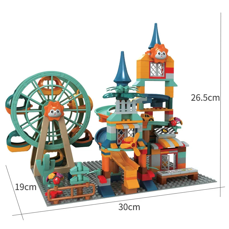 Marble Run Architecture Castle Building Blocks Car Action