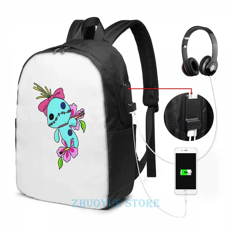 Funny Graphic print Scrump USB Charge Backpack men