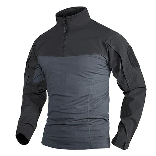 TACVASEN 1/4 Zipper Ripstops T-shirts With Zipper Pockets