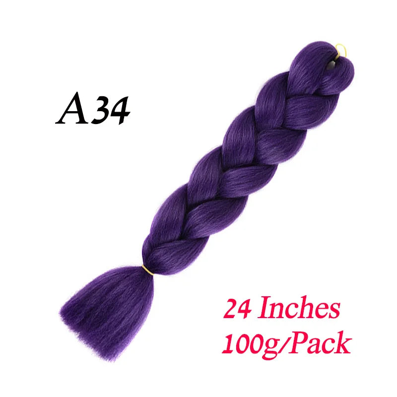 Synthetic Jumbo Braiding Hair Extension 24 " Heat