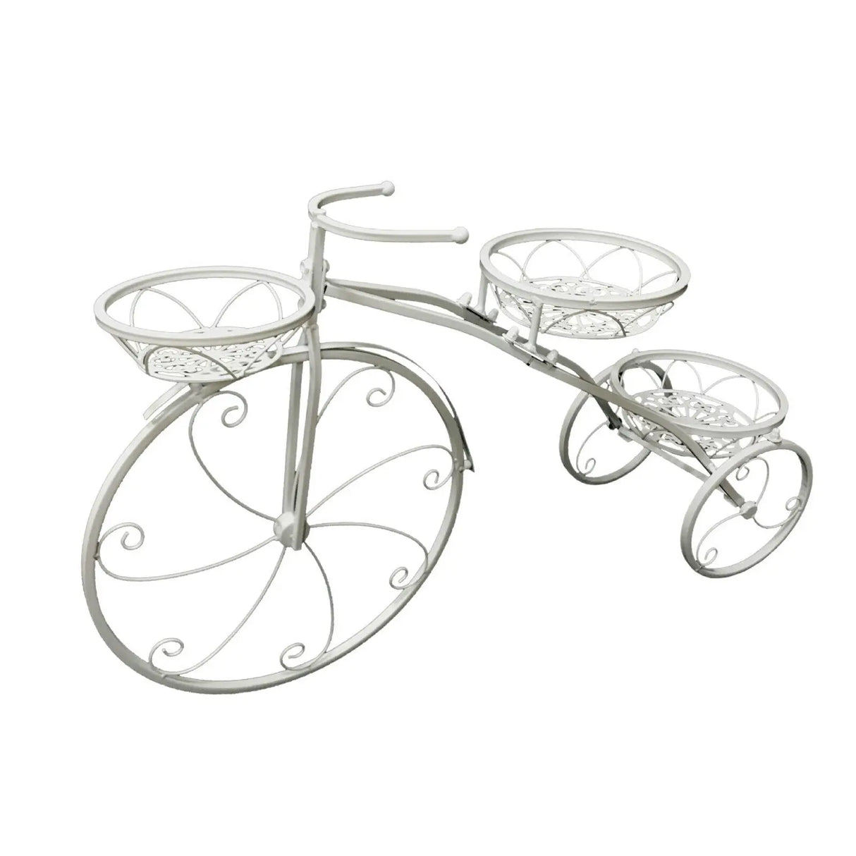 Outdoor Indoor Flower Pot Black/White Bicycle Plant Stand