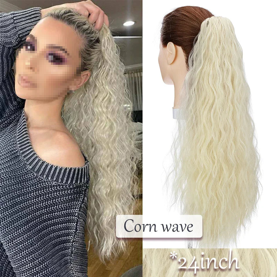 S-noilite Synthetic Long Wavy Fake Ponytail Extension Hair