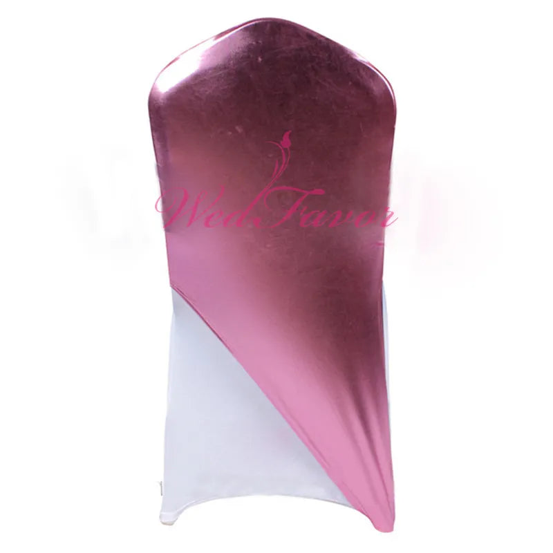 50pcs/100pcs Metallic Gold Spandex Stretch Chair Caps Elastic