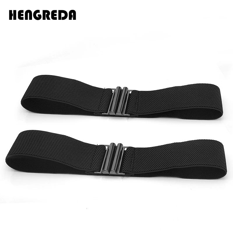 Wide Elastic Waist Belt Black Women Stretch Waistband
