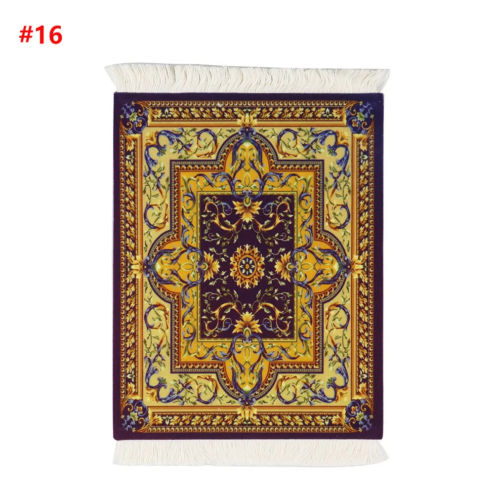 Persian Mini Woven Rug Mat Mousepad with Fring