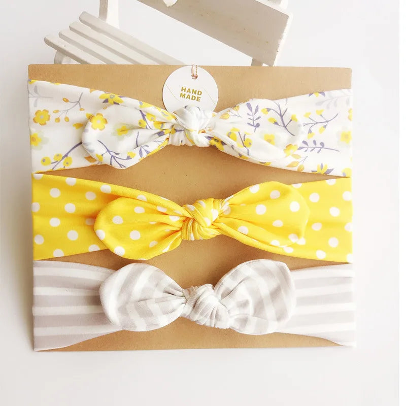 3pcs/lot Solid Nylon baby headband Bow Headbands For