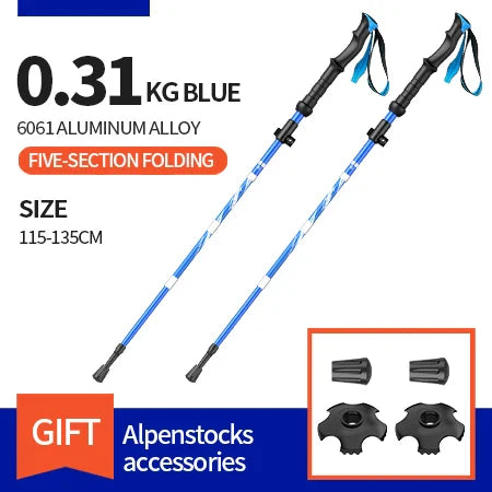 BSWOLF 2Pcs Ultralight Trekking Poles Walking Sticks Hiking