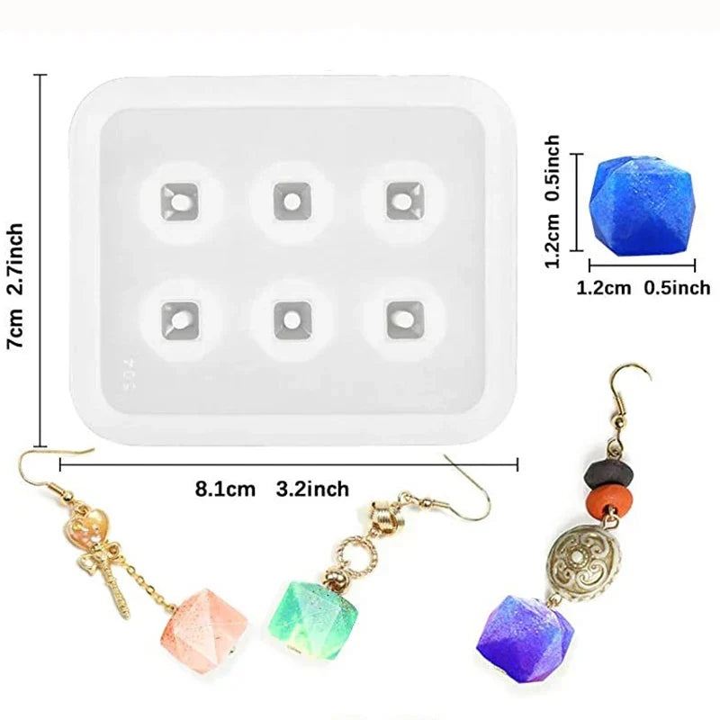 Round Square Faceted & Oval Beads Silicone Casting