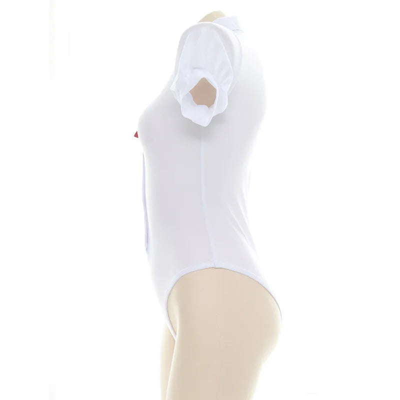 AniLV School Girl White Shirt Bodysuit Swimsuit Costume