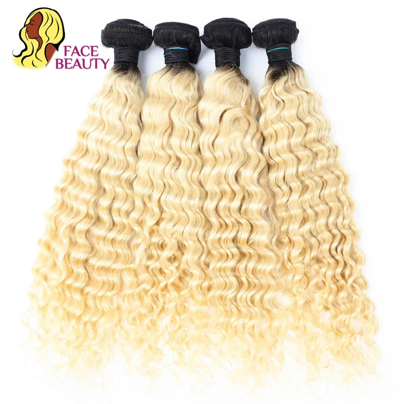 Facebeauty 1B 613 Blonde Ombre Remy Weft Brazilian