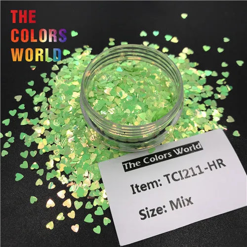 TCT-065 Heart Shape Mix Size Nail Glitter Corazón Nail Art Decoration Nail DIY Decoration Valentine's Day Decoration Body Art