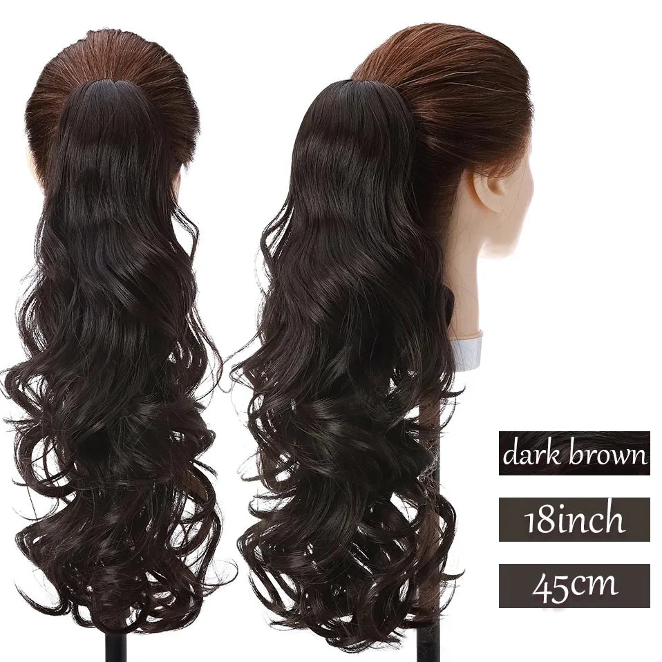 S-noilite Synthetic Long Wavy Fake Ponytail Extension Hair