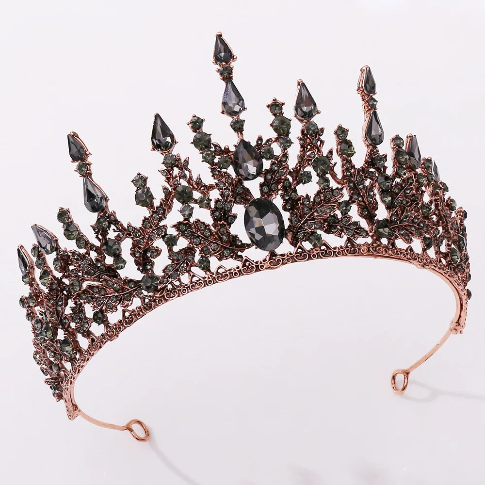 Vintage Baroque Headbands Purple Crystal Tiaras Crowns Bride