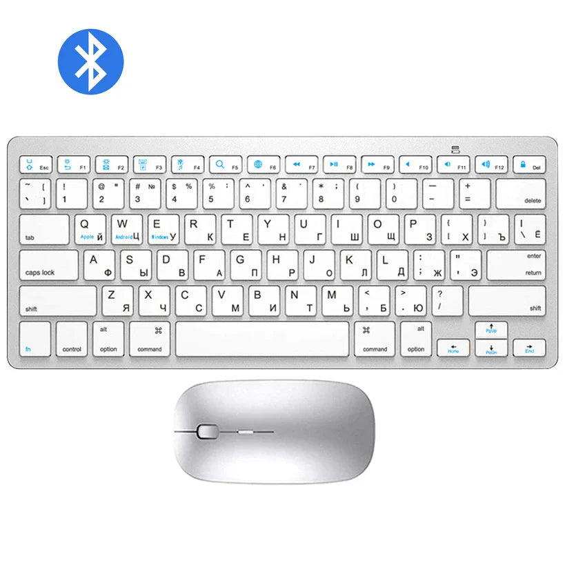 Bluetooth Keyboard Mouse Combo Ultra-Slim Mute Keycap Wireless