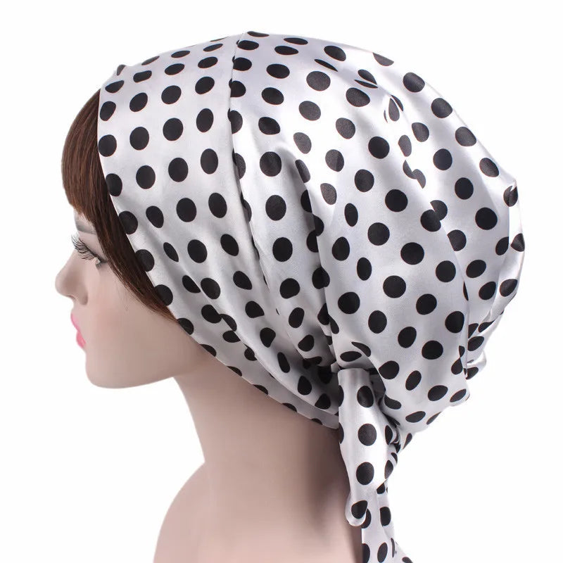 New Women Silk Satin Night Sleeping Cap Head