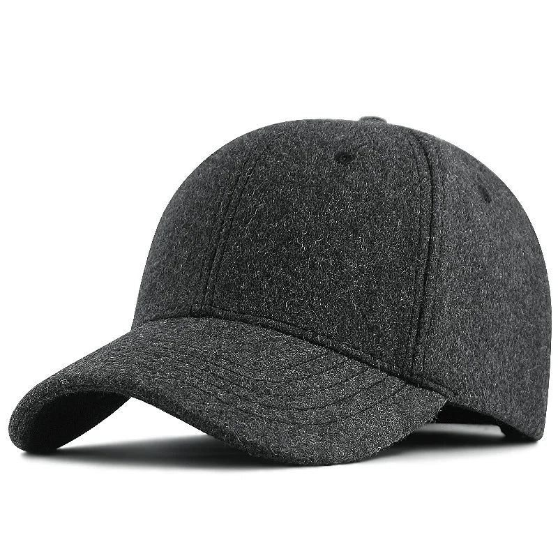 Male Winter large size felt baseball cap big