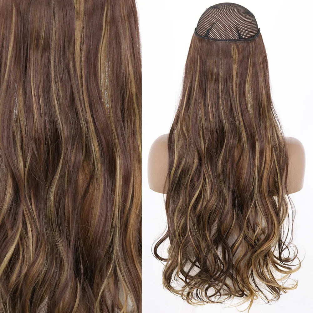 MERISIHAIR Synthetic No Clip Invisible Wire Hair Extensions