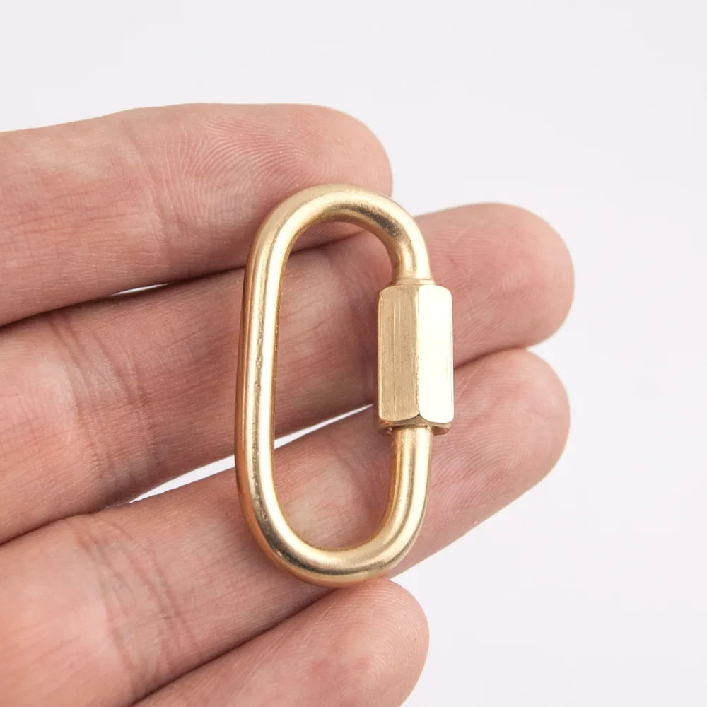 Screw Climbing Gear Carabiner Stainless Steel Gold Color