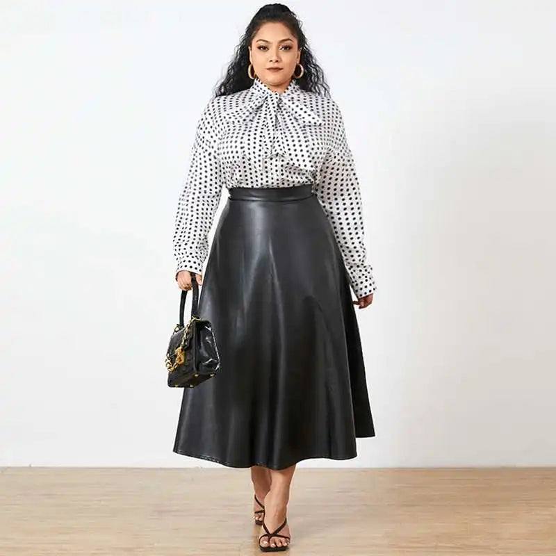 Plus Size Party Midi Skirt 2023 Autumn Women