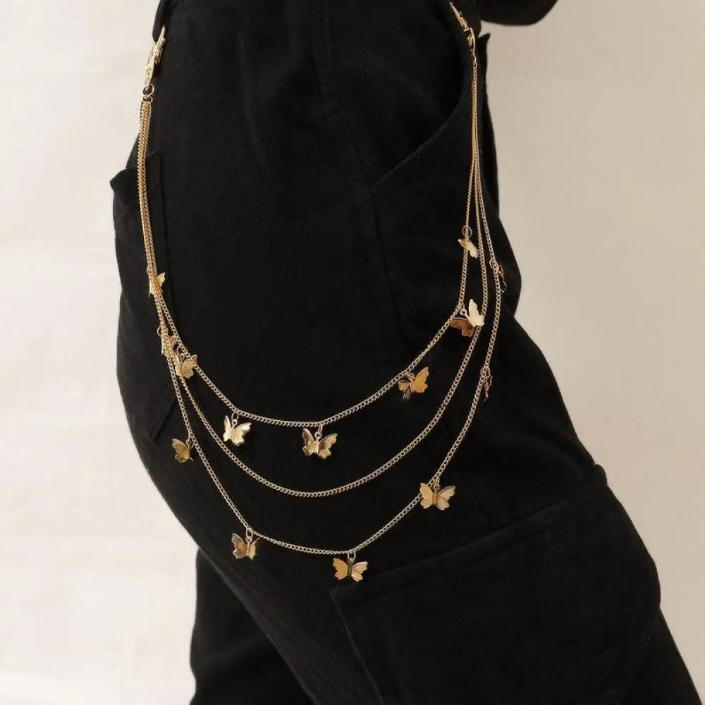 Double Layer Five-Pointed Star Pendants Waist Chain for