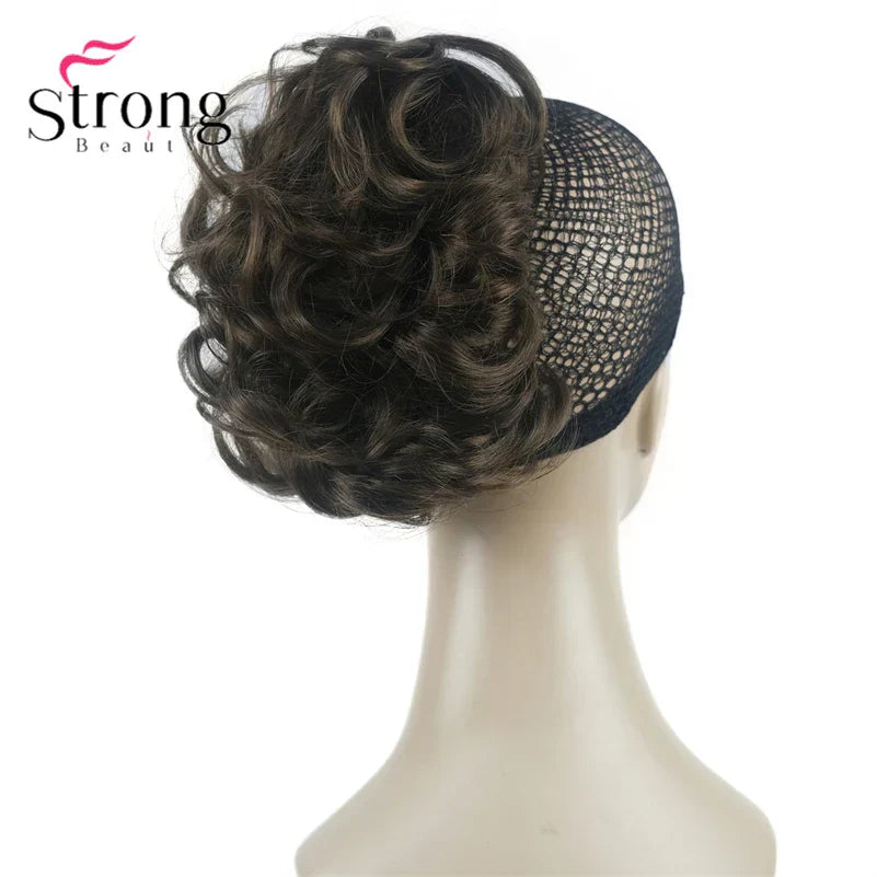 StrongBeauty Silver Short Natural Wave Ponytail Hair Extension