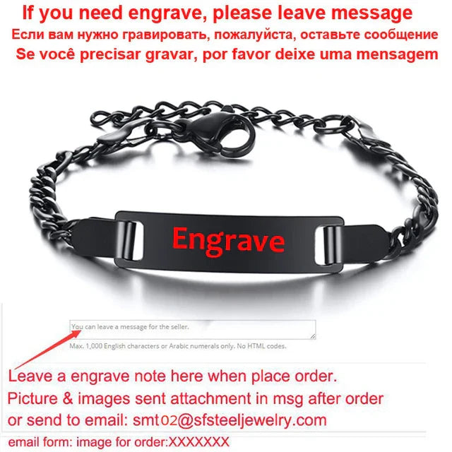 Personalize Baby Name Bracelet Figaro Chain Smooth Bangle