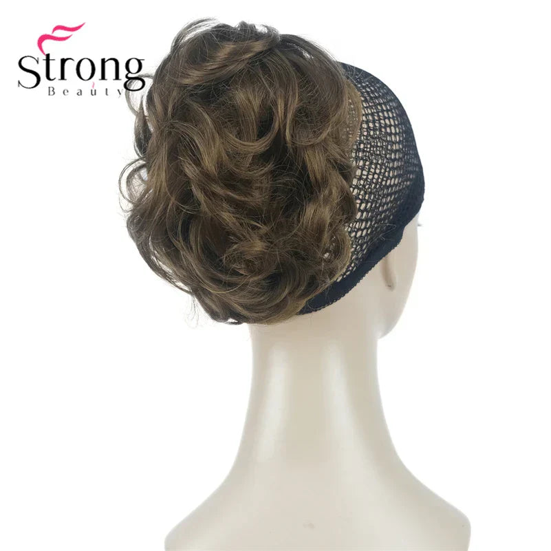 StrongBeauty Silver Short Natural Wave Ponytail Hair Extension