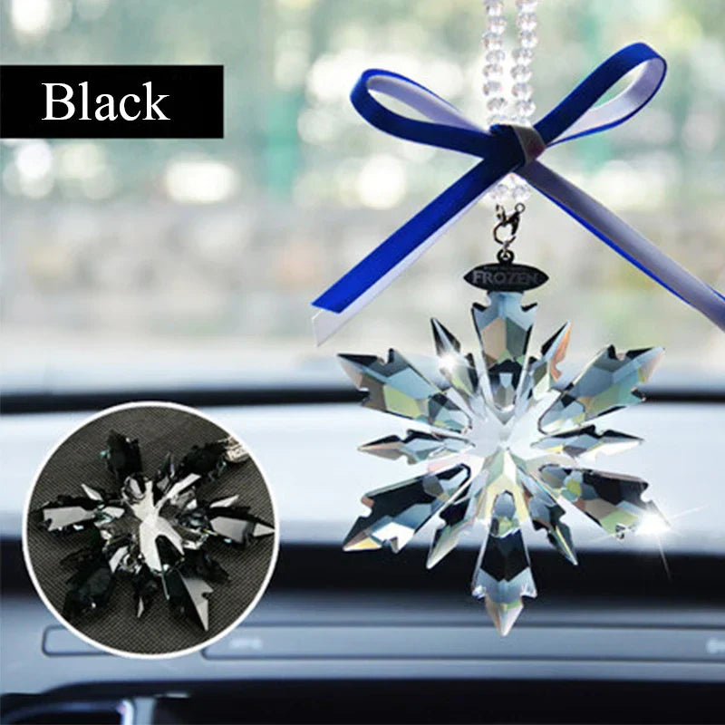 Car Styling Snowflake Crystal Pendant Car Ornament Modern