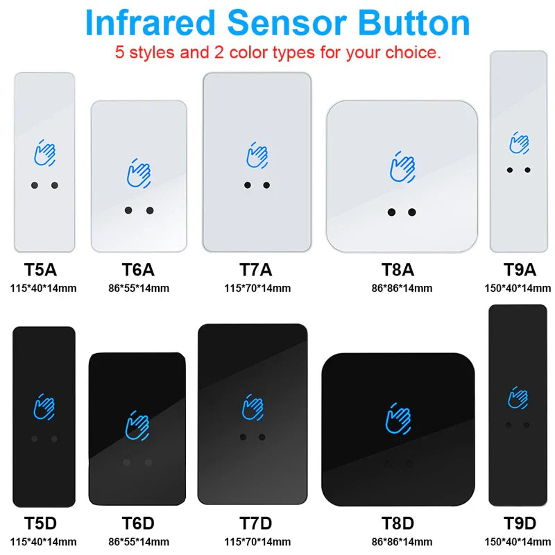 5pcs Touchless Exit Button Door Access Control Release