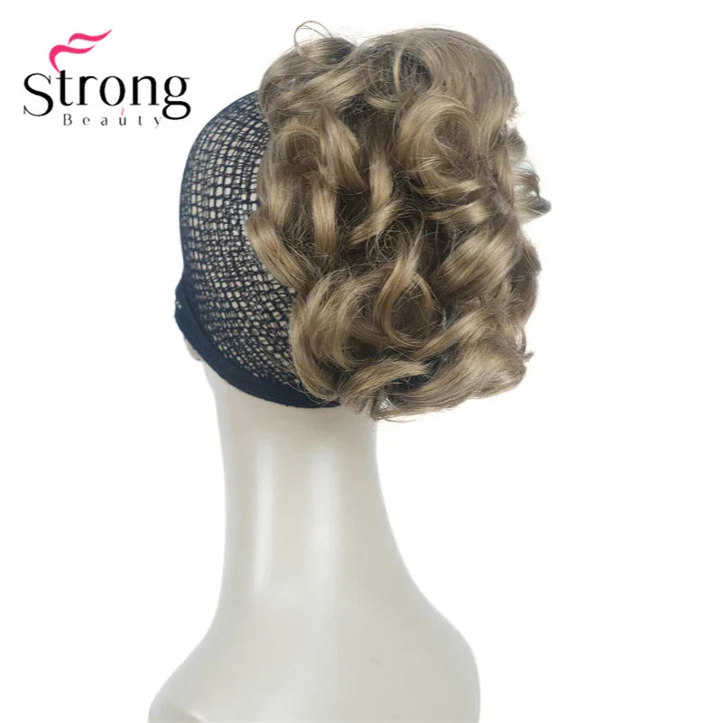 StrongBeauty Silver Short Natural Wave Ponytail Hair Extension