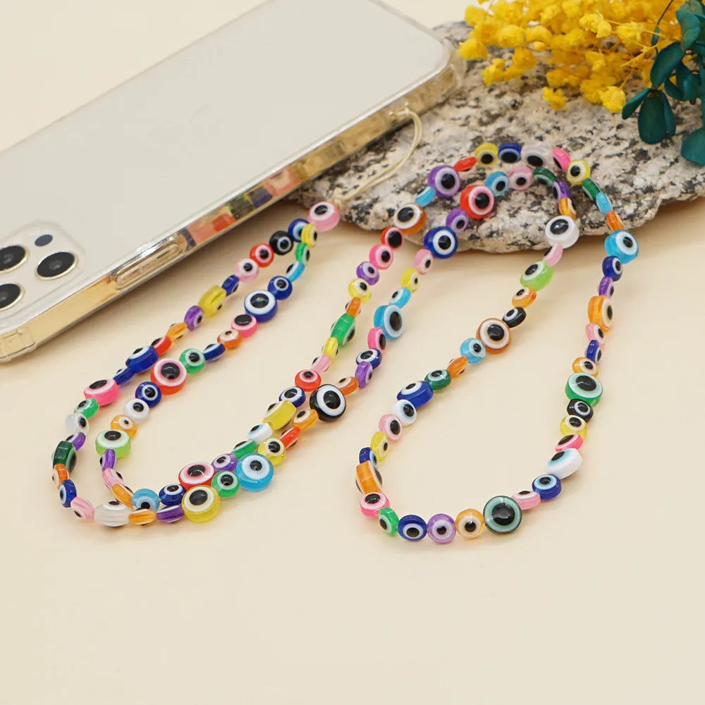 2022 New Evil Eyes Multicolor Glazed Round Beaded