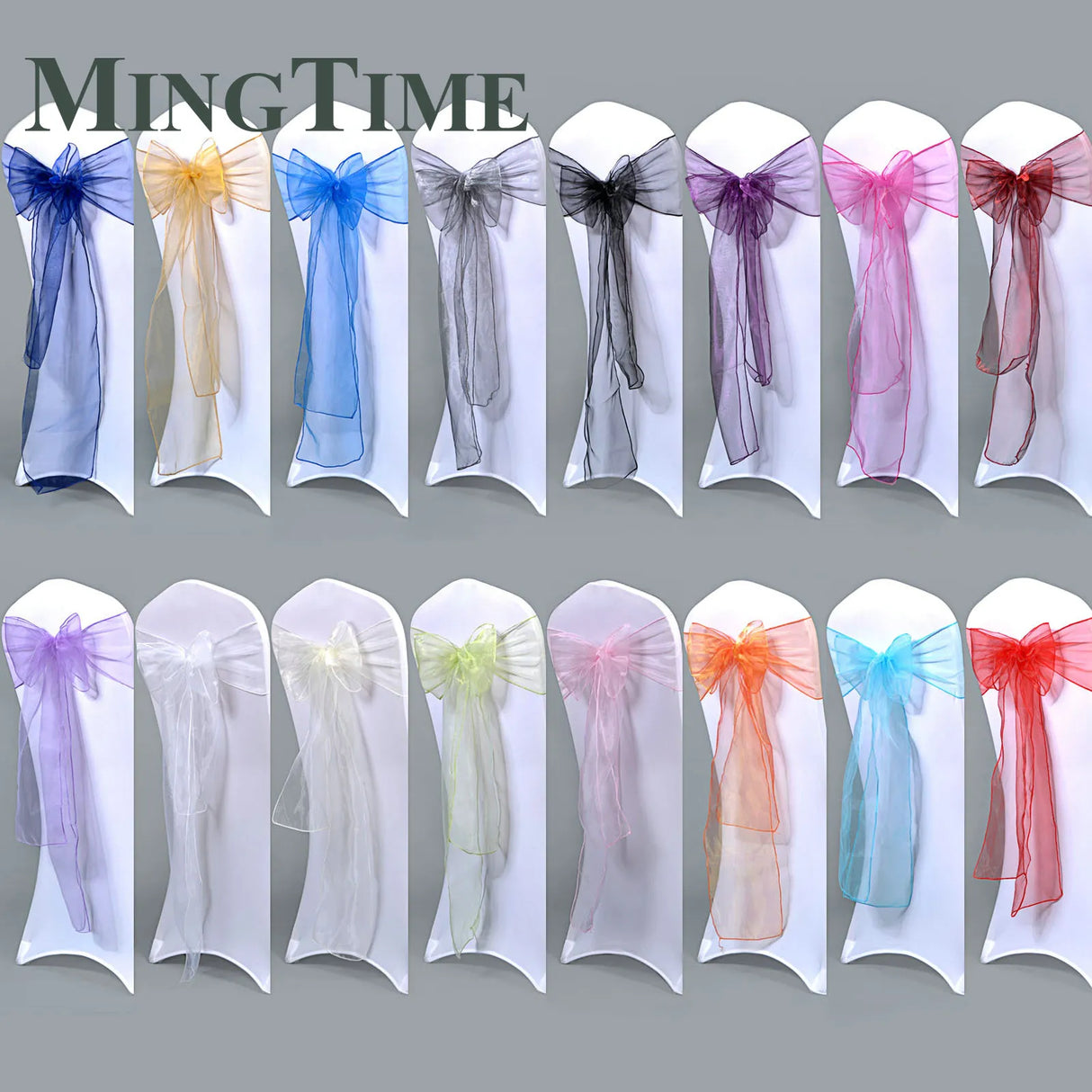 25pcs 275cm Sheer Organza Chair Sashes Band Ribbon