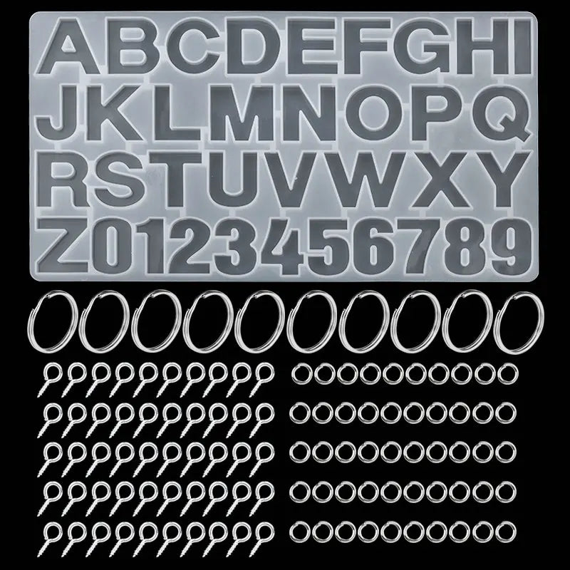 Alphabet Resin Molds Kit Backward Letter Number Silicone