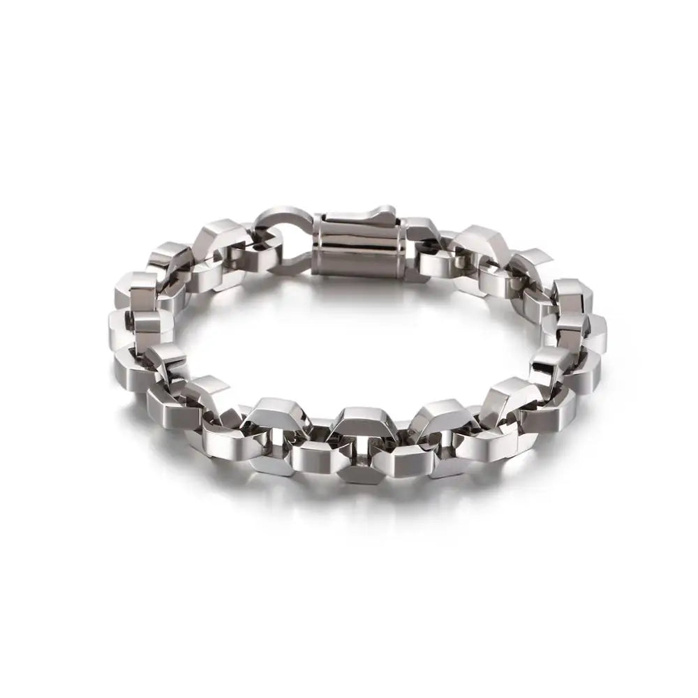 10MM Black S Gold Color Stainless Steel Checkered