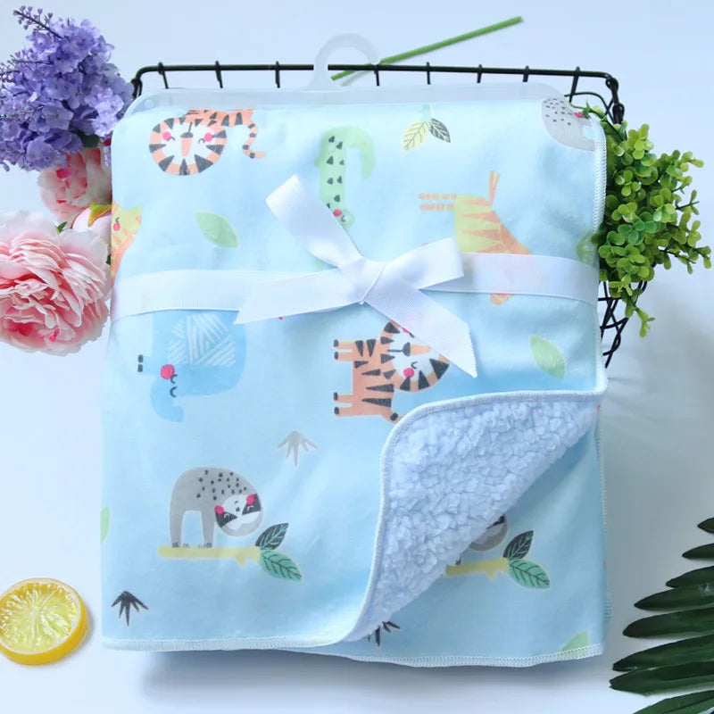 Baby Blankets New Thicken Double Layer Coral Fleece